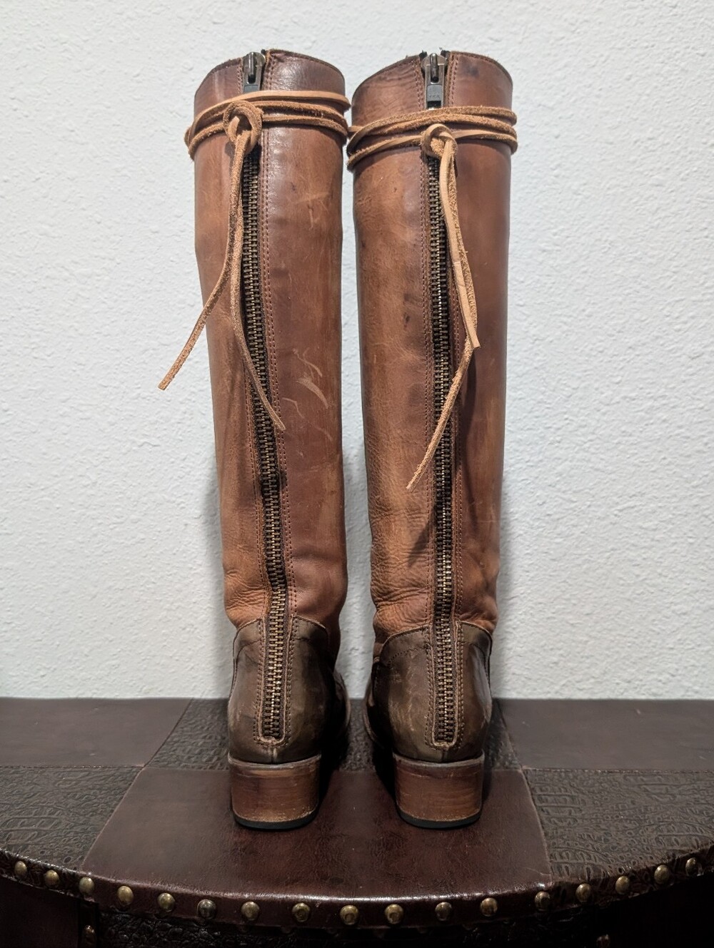 RARE Freebird Arlo Distressed Leather Lace-Up Over-The-Knee Boots Size 7 - Picture 10 of 16